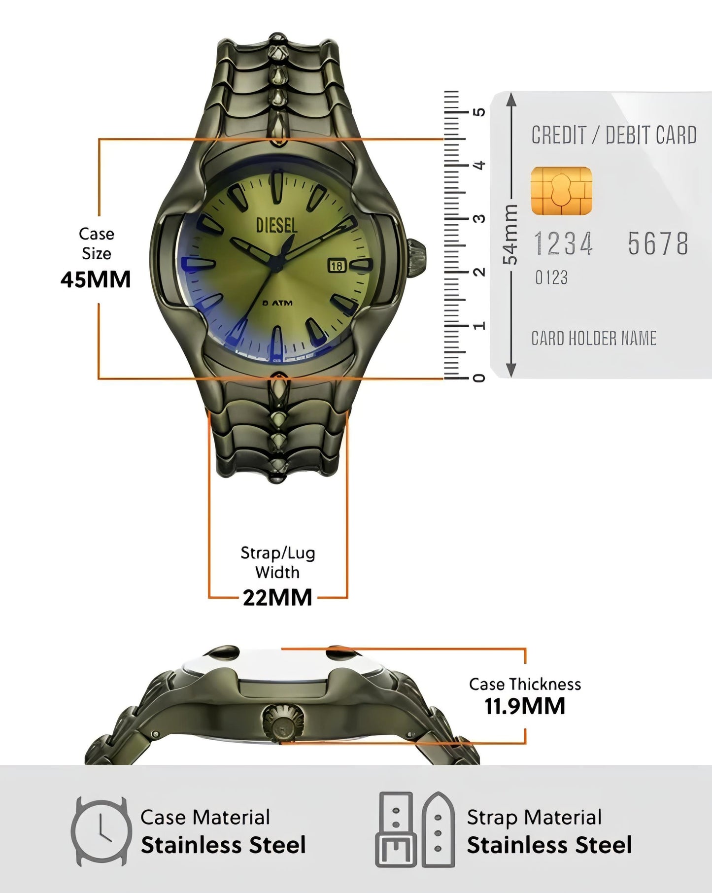 Diesel Round Dial Analogue Watch