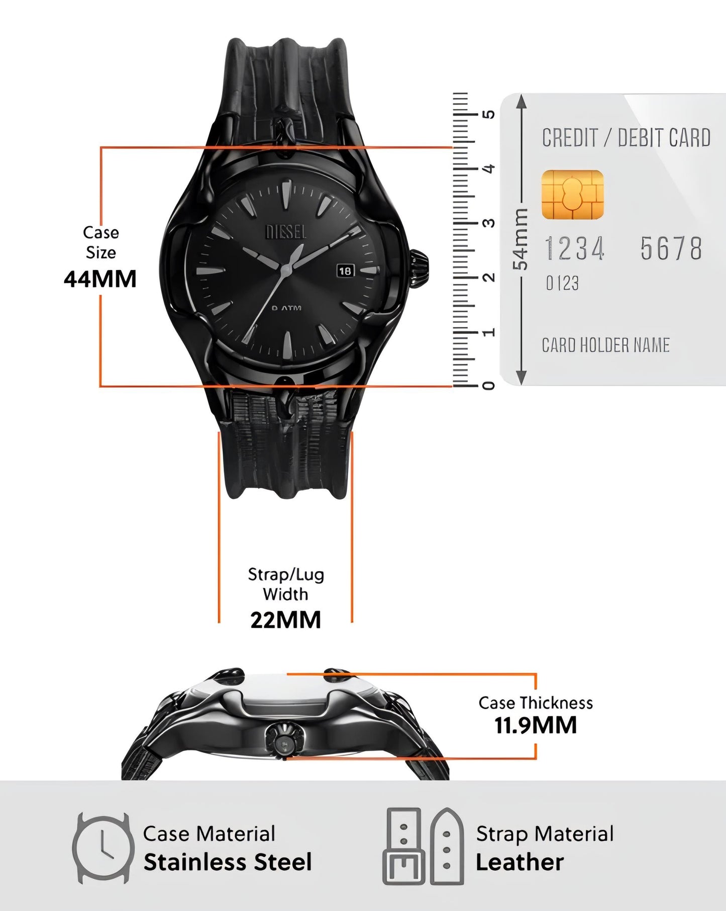 Diesel Round Dial Analogue Watch